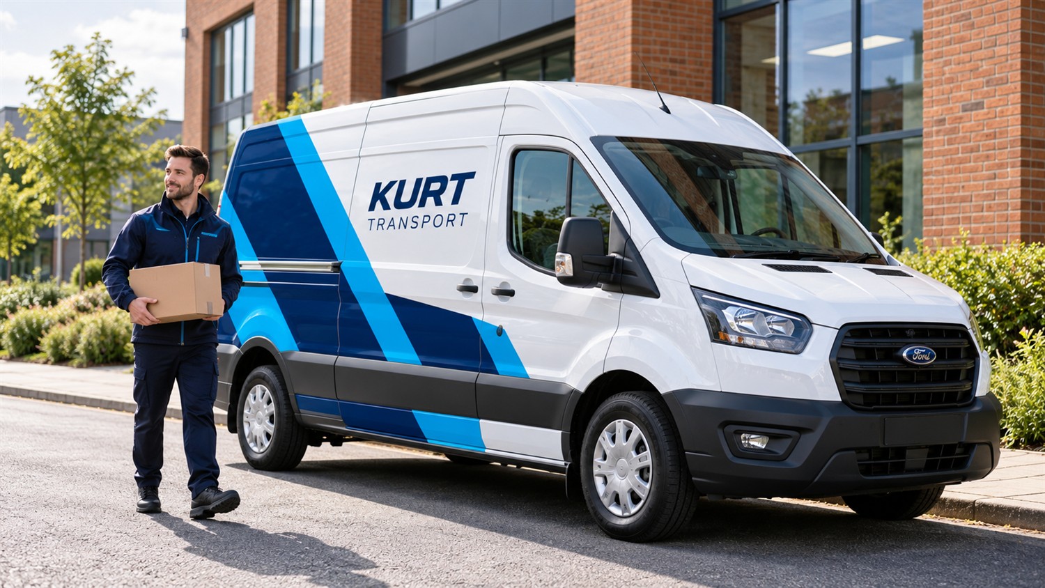 Illustrative Kurt Transport courier van and parcel delivery